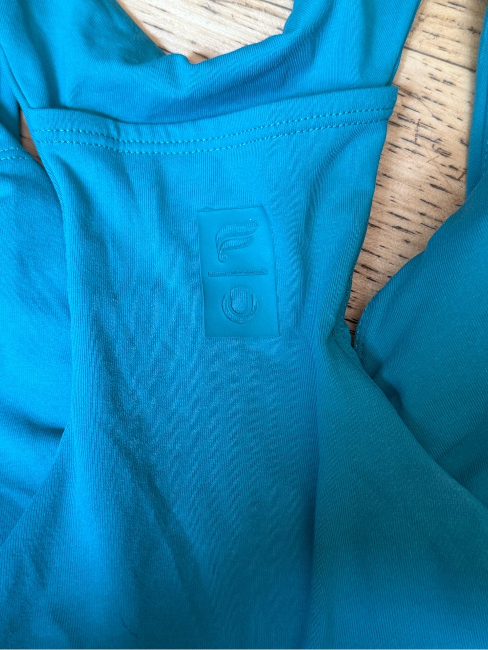 Fabletics Teal Blue Racerback Midi Dress - Picture 3 of 4